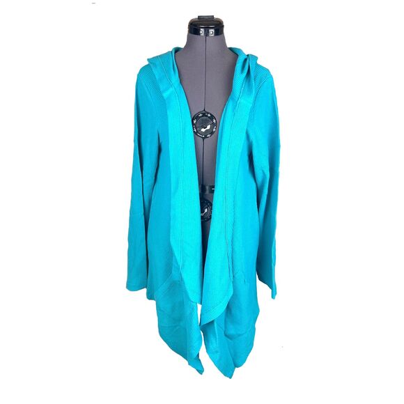NEW Roaman's Hooded Waffle Cardigan - Picture 1 of 7